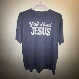 Blue “Y’all Need Jesus” Shirt